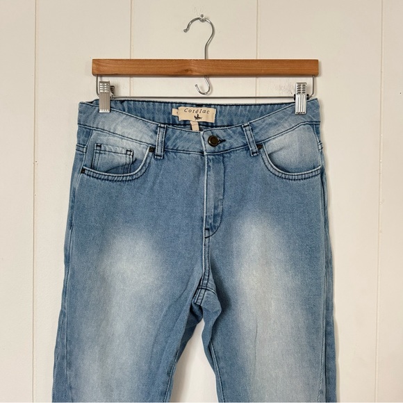 Cotélac French Braid Mom Jeans Size 1 US 8 Light Blue Wash - Picture 1 of 8